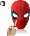 Mascara de spiderman con ojos moviles electricos con anillo control remoto