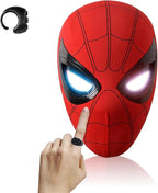 Mascara de spiderman con ojos moviles electricos con anillo control remoto