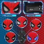 Mascara de spiderman con ojos moviles electricos con anillo control remoto